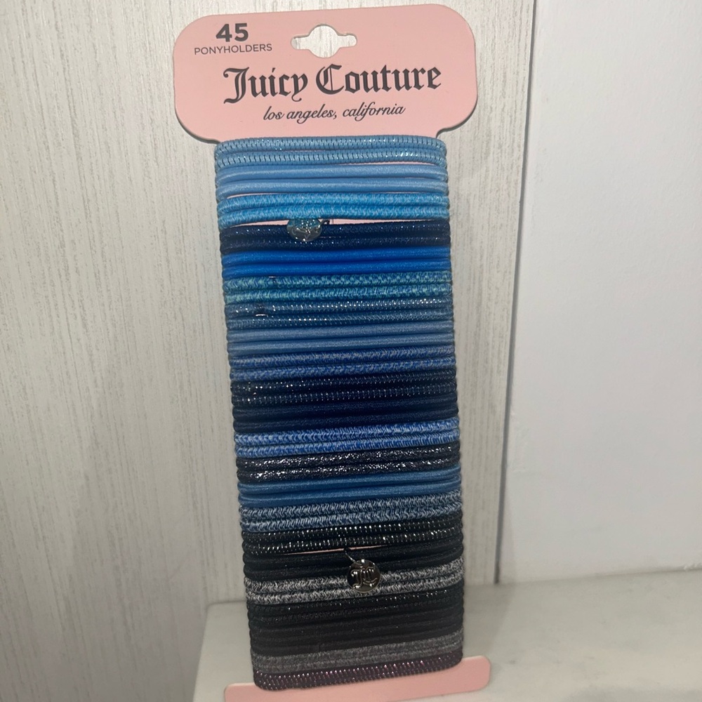 Juicy Couture Blue and Gray Ponyholders Set
